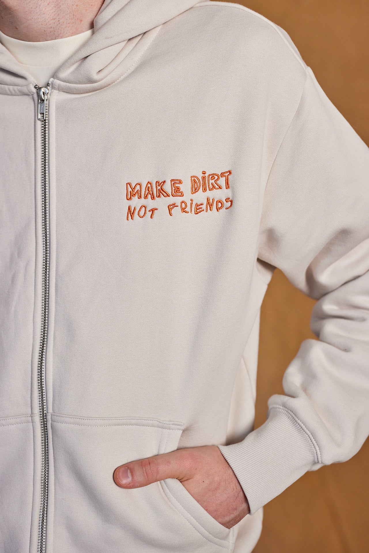 MAKE DIRT, NOT FRIENDS HEAVY ZIP HOODIE