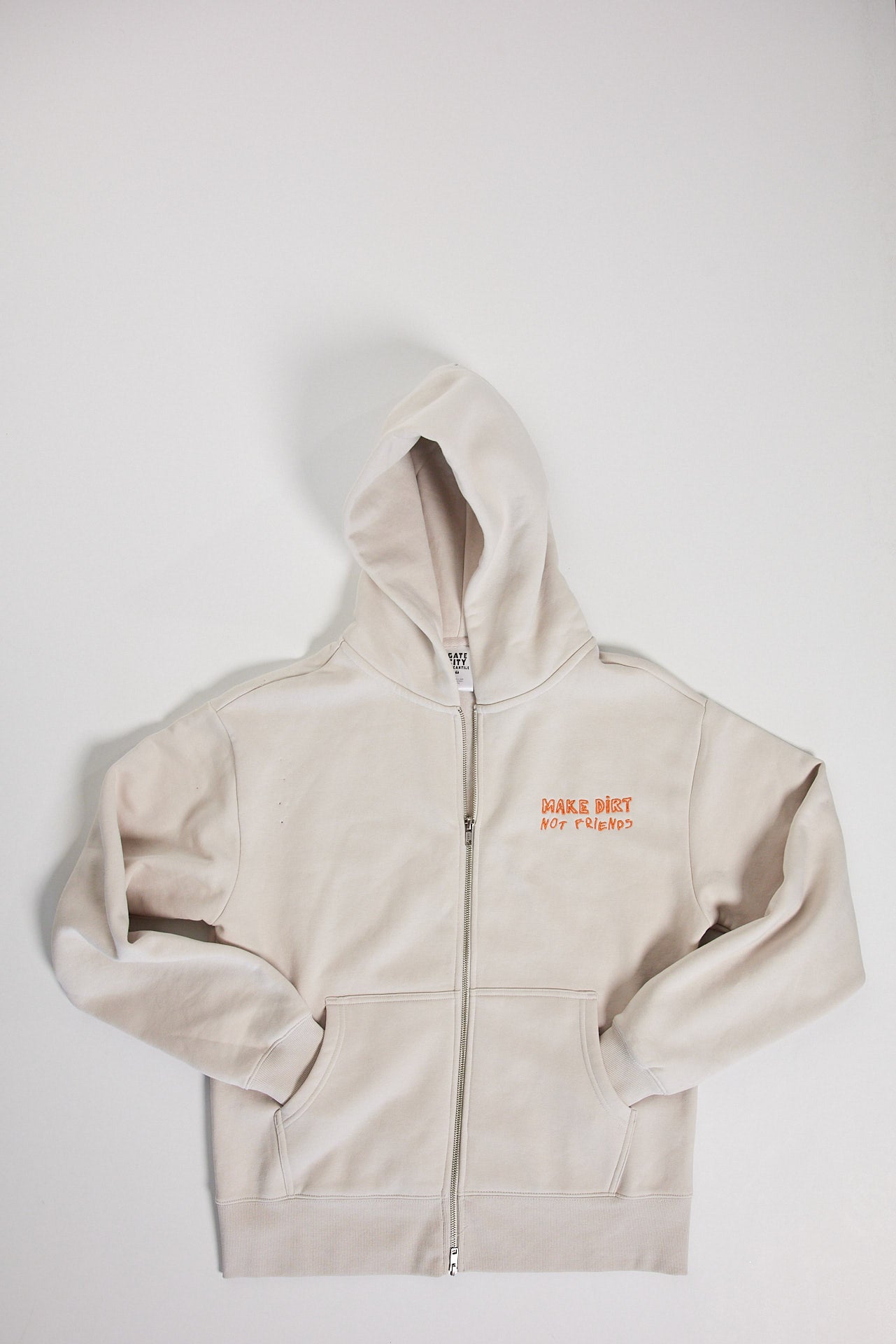 MAKE DIRT, NOT FRIENDS HEAVY ZIP HOODIE